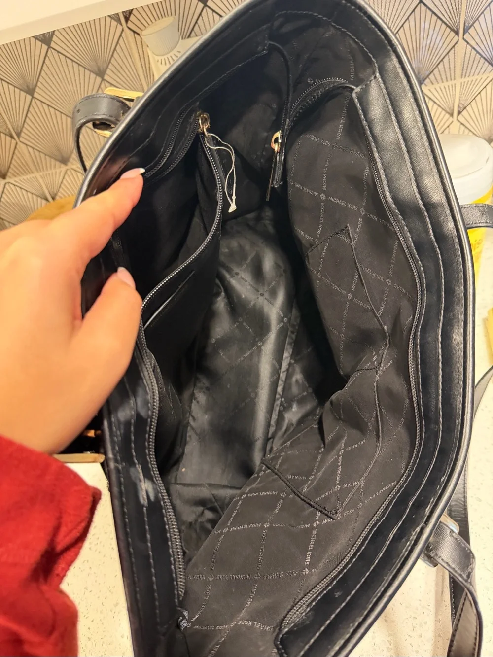 Michael Kors Black and Brown MK Logo Tote